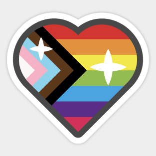 Progress Pride Heart Sticker